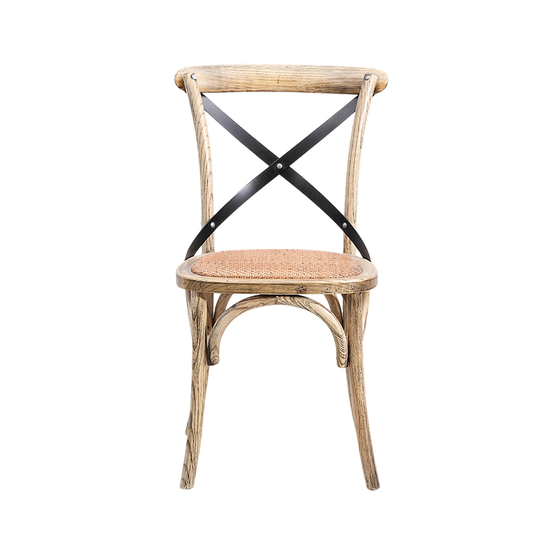 Cross Back spisestuestol med rottingmatte