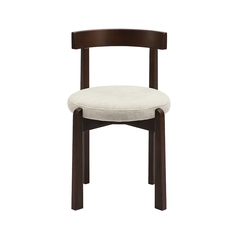 Rund pute spisestue polstret stol med Tan Paint Finish Frame